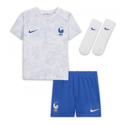 Frankrike Karim Benzema #19 Bortaställ Barn VM 2022 Kortärmad (+ Korta byxor)